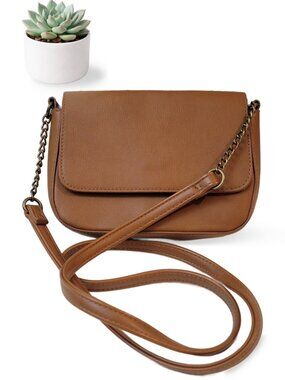 Mossimo Supply Co Tan Faux Leather Crossbody Bag